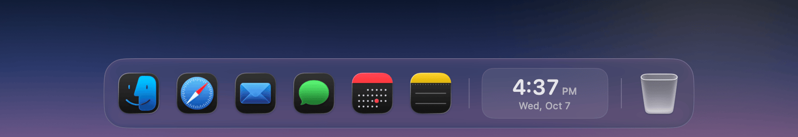 The Clear theme: a lighter, clearer glass bar