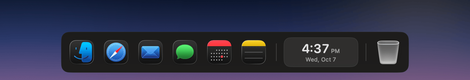 The Paper theme in dark mode: a solid charcoal bar